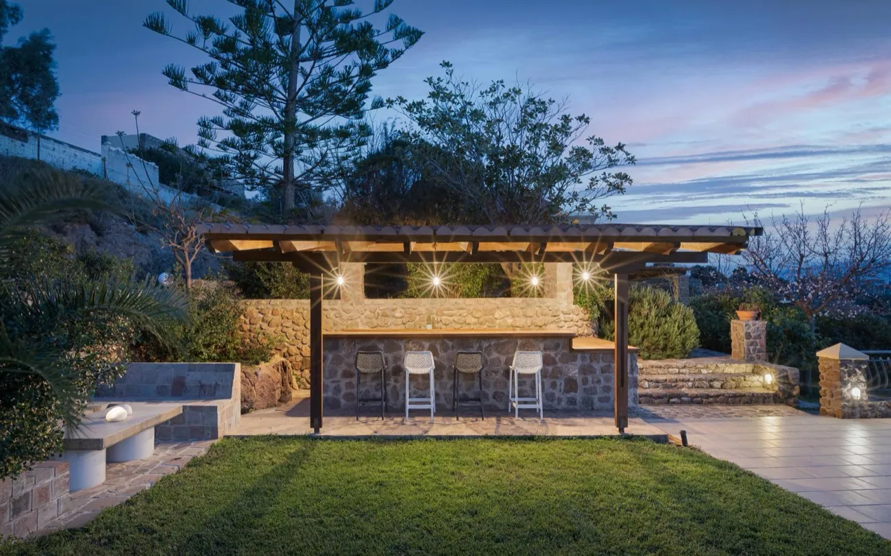 Aelia — the stone pool bar at night